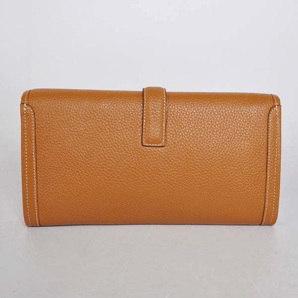 High Quality Hermes Jige Large Clutch Handbag Light Coffee 1052 Replica - Click Image to Close